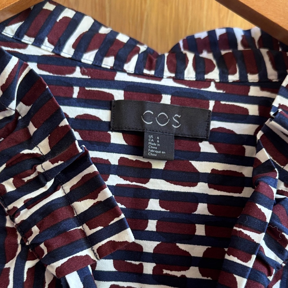 COS Navy and Burgundy Striped dress - Picture 2 of 3